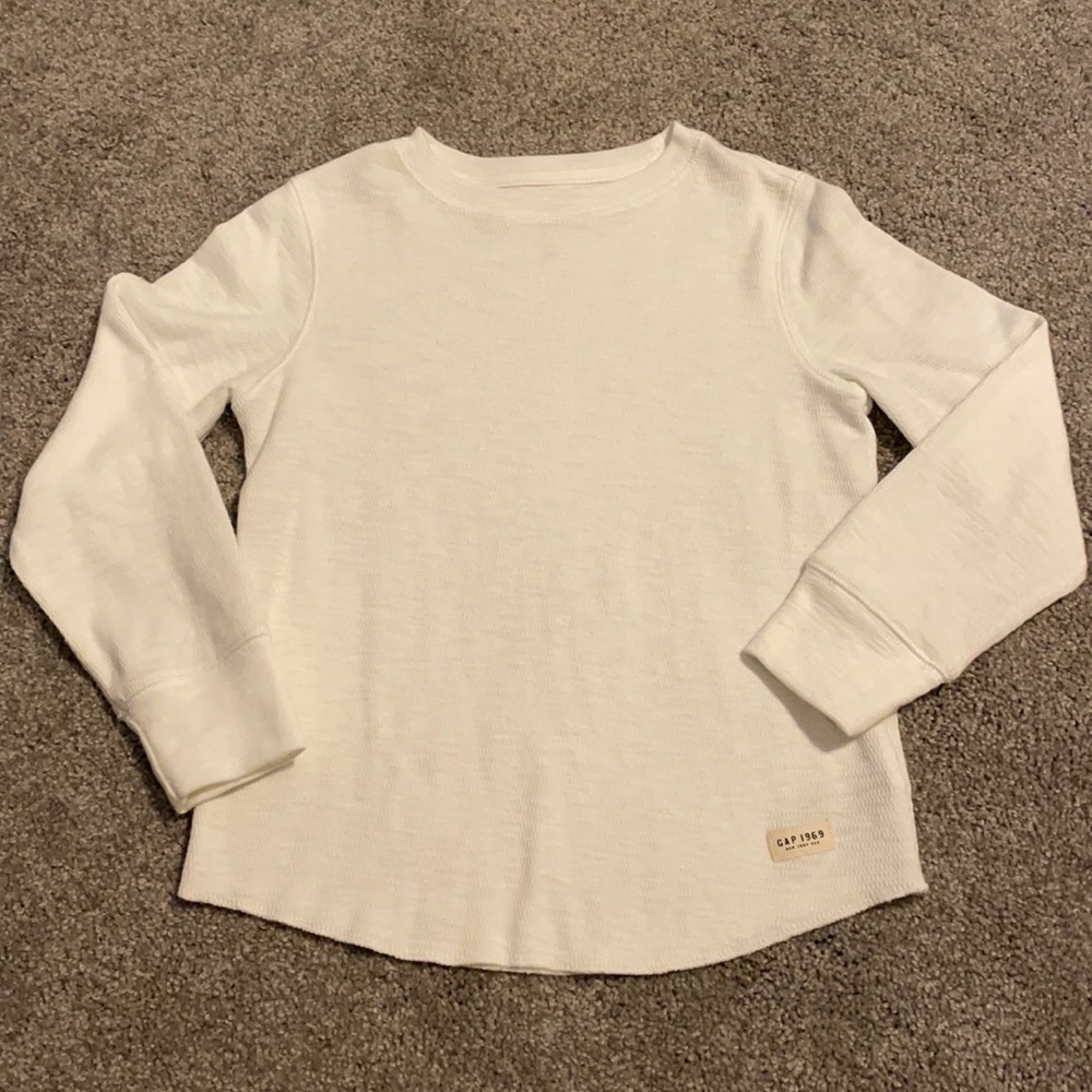 GAP kids boys size XS (4-5) white thermal tee